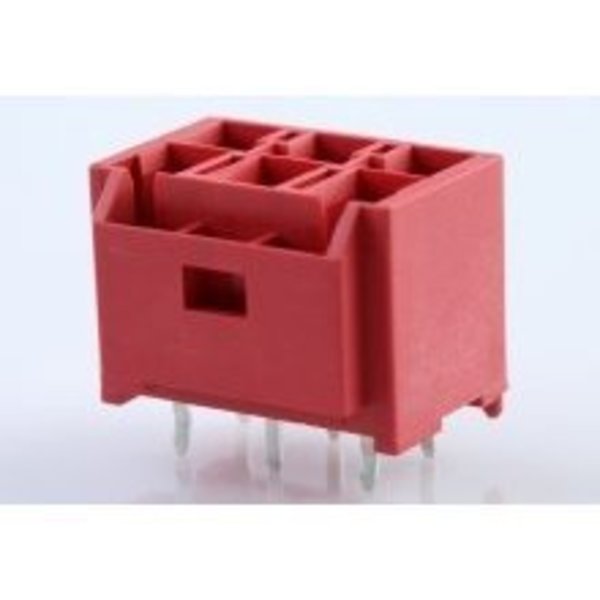 Molex 65mm WTB Hdr wbosskink Tray Red 6Ckt 151048-1609